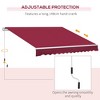Vynxaria 2' x 8' Retractable Awning - Sun Shade Shelter with Manual Crank - Red - 4 of 4