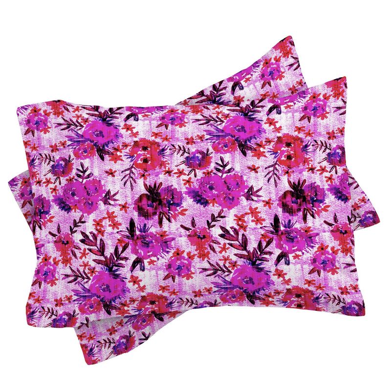 Queen/Full Schatzi Brown Marion Floral Comforter Set Bright Pink -  Deny Designs, 4 of 8