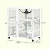 Munora 39" Indoor Cat Enclosure on Wheels with Openable Top, Multi-Level Cat House, White - 3 of 4