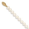 Black Bow Jewelry 6-7mm, White FW Cultured Pearl & 14k Yellow Gold Clasp Necklace - 2 of 4