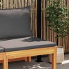 vidaXL Solid Acacia Wood Patio Bench with Adjustable Table - Dark Gray Cushions Included - Versatile, Durable Outdoor Furniture with Unique Design - 3 of 4