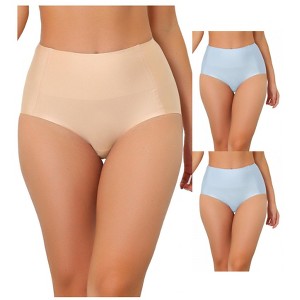 Allegra K Women's Tummy Control Unlined High Waist Breathable Hipster Underwear 3 Packs - 1 of 4