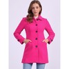 Allegra K Women's Winter Outerwear Peter Pan Collar Mid-thigh A-line Single Breasted Coat - 2 of 4