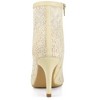 Allegra K Women's Lace Mesh Floral Embroidered Stiletto Heels Ankle Boots - 3 of 4