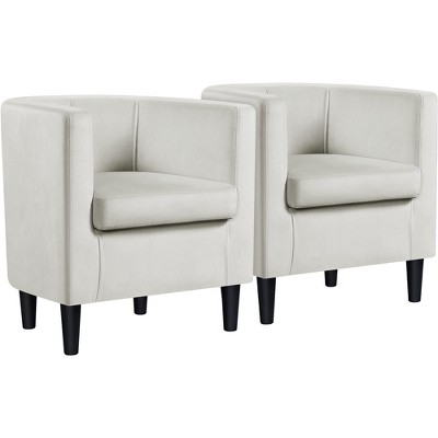 Yaheetech Set of 2 Barrel-Shaped Arm Chair for Living Room, Bedroom, Reception Room