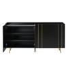 YOOCOZZ Shoe Cabinet with 5 Metal Legs,4 Adjustable Shelves and Gold Lines Doors - 3 of 4