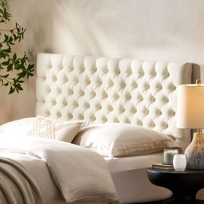 Upholstered Headboard Queen Size with Button-Tufted Diamond Stitching, Queen/Full Beds Headboard with Adjustable Height -Christopher Knight Home