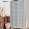 Modern Farmhouse Shower Curtain Set, Grey Boho, Vintage Rustic Linen, 72x72 - 2 of 4