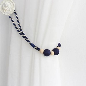 Elegant Beaded Rope Curtain Tieback (set of 2) - Tree City - 1 of 4
