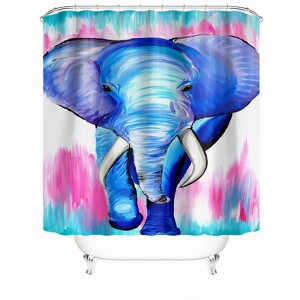 Walking Elephant Shower Curtains for Bathroom Waterproof Fabric Bath Curtain Durable Soft Stylish Bathroom Decor 72x72 Inch - 1 of 1