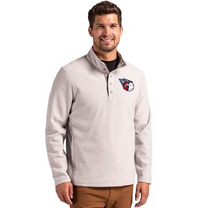 Cleveland Guardians Cutter & Buck Hunts Point Eco Textured Fleece Recycled Mens Snap Pullover - 1 of 1