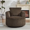 Lyngins Faux Fur Swivel Accent Chairs,Upholstered Arm Chairs with Wooden Base for Living Room,Bedroom - 2 of 4