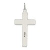 Black Bow Jewelry Sterling Silver Antiqued & Satin Solid Bordered Cross Pendant, 19x42mm - 3 of 4