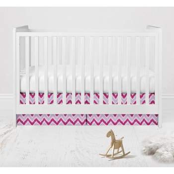 Bacati - MixNMatch Pink Zigzag Crib or Toddler ruffles/skirt