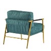 PAGED Modern Accent Chair, Arm Chair with Metal Frame and Wooden Armrest, Comfy Reading Chair for Bedroom, Living Room Furniture - 4 of 4