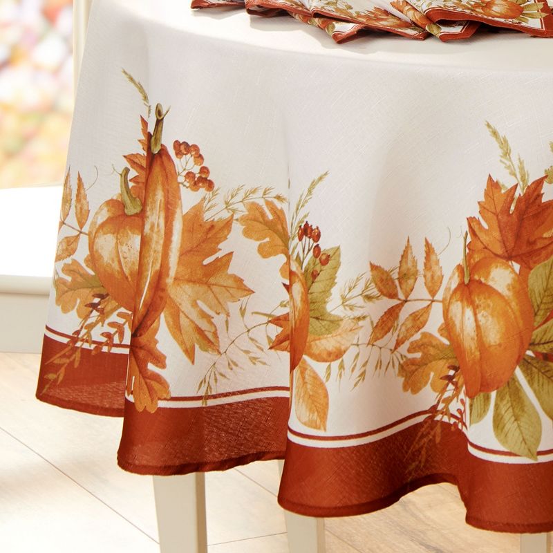 Autumn Pumpkin Grove Fall  Tablecloth - Elrene Home Fashions, 3 of 4