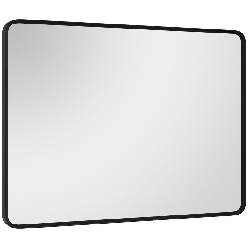 HOMCOM Aluminum Frame Wall Mounted Mirror, Decorative Rectangular Wall Mirror (Horizontal/Vertical), 4 of 7