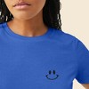 Dalix Smile Face Embroidered Soft Cotton Short Sleeve T Shirt Womens - 4 of 4