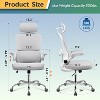 Ergonomic High Back Mesh Office Chair, Swivel Desk Chair with Lumbar Support & Flip-up Armrests for Home Office Use, Breathable Mesh, White - 2 of 4