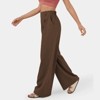 Women's Wide Leg Pants Long Straight Casual Loose High Waist Trousers Brown XL - 3 of 4