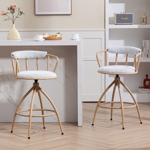 TOAOTBNBOB Swivel Counter Height Bar Stool with Cushioned Backrest, Industrial Bar Chair Set of 2, Modern Barstools for Kitchen Island - 1 of 4