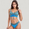 Anna-Kaci Swim Women's Printed Scoop Neck Bikini Set Drawstring Detail Crop Top and V Cut Hipster Bottoms - 4 of 4