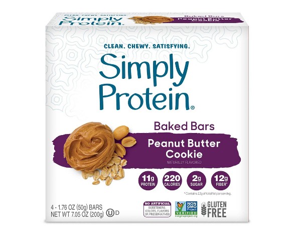 SimplyProtein Baked Bars - Peanut Butter Cookie - 4ct