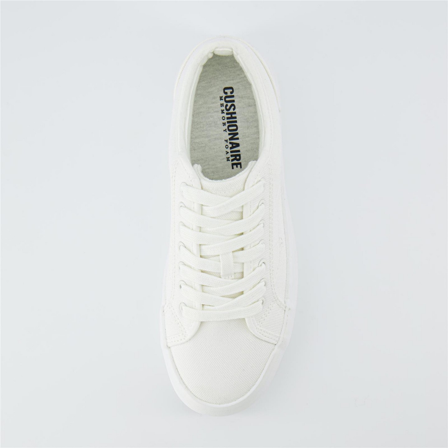 Женские кроссовки CUSHIONAIRE Tag Low top Canvas Sneaker +Memory Foam White Canvas, цвет: Белый — фото 7