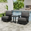 EAGLE PEAK Urban Slate 3 PCS Outdoor Bistro Set with Modern Swivel Rocking Chairs and Table - 2 of 4