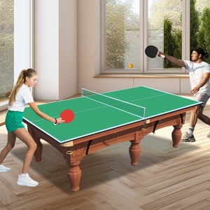 VisioGear Game Tables, 7ft Ping Pong Conversion Tables Top, Foldable & Portable Table for Tennis, Green, 84"*48"*0.5" - 1 of 4