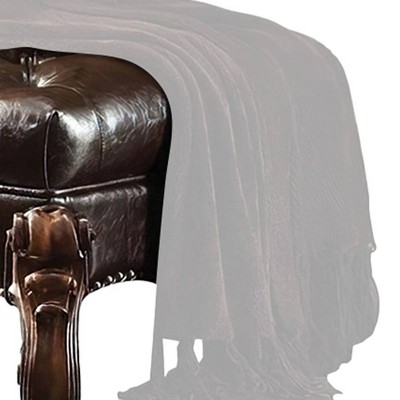 Versailles 37" Dark Brown and Cherry Oak Tufted Ottoman