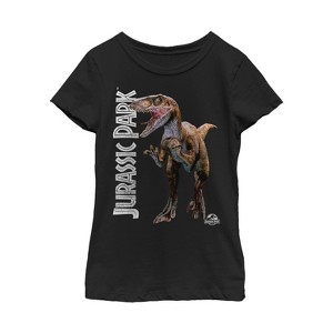 Girl's Jurassic Park Velociraptor Logo T-Shirt - 1 of 3