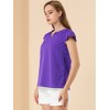 INSPIRE CHIC Women's Work Business Casual Plain Cap Sleeve Blouse - 4 of 4