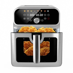 WhallPro® 6QT All-Stainless Air Fryer, 8-in-1 Hot Oven with Digital LED Touchscreen & Visible Window, Sliver, 1600W - 1 of 4