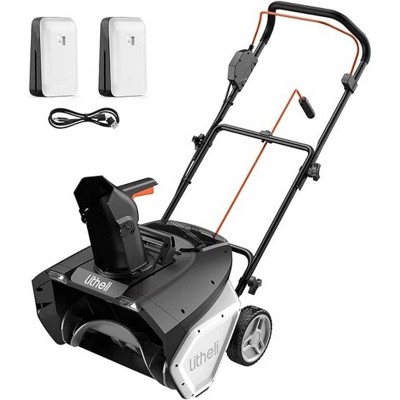 Litheli U20 20V 4Amp Cordless Electric Snow Blower With Brushless Motor Battery Powered: Dual Battery, 20ft Throw, LED Lights