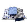 Bacati - Elephants Blue Navy Gray 3 pc Toddler Bed Sheet Set - 3 of 4