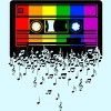 Adult Design By Humans Pride Rainbow Flag Music Note Cassette By Avocato T-Shirt - 2 of 3