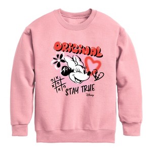 Boys' - Disney - Minnie Mouse Original Stay True Graphic Long Sleeve Fleece Sweatshirt - 1 of 4