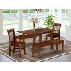 HomeStock 5-Piece Rectangle Mahogany Finish Solid Wood Top Dining table with 4-Chairs - 2 of 4