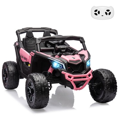 12V Ride on UTV Car, Licensed Can-Am Electric Off-Road UTV Car, Kids Truck w/Remote Control