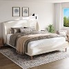 Christopher Knight Home Nicky Boucle Upholstered Platform Bed with Wingback Headboard, White - 2 of 4
