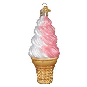 Old World Christmas Blown Glass Ornament for Christmas Tree, Strawberry Swirl Soft Serve - 1 of 4