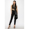 Slickblue Black Faux Leather 2-Piece Set for Women, Adjustable Tie Top and Skinny Pants, Size S-L - 2 of 4