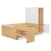 Merax Full Size Wooden Platform Bed with Integrated Desk, Wardrobe, 6 Drawers & USB Ports - 3 of 4
