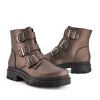 Andrea Triple Buckle Combat Boots 76737 - 3 of 4