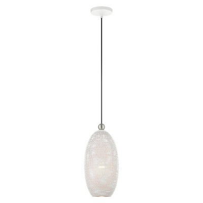 Livex Lighting Dublin 1 - Light Pendant in  White/Brushed Nickel