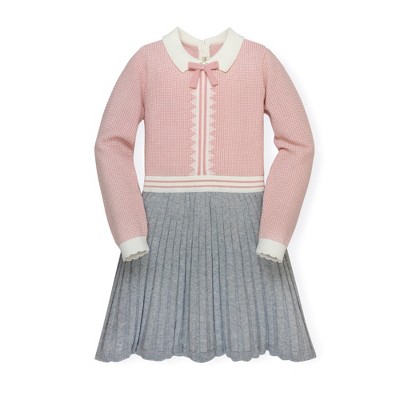 Hope & Henry Girls' French Blocked Sweater Dress, Toddler