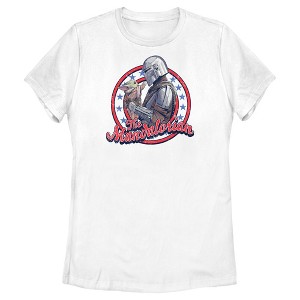 Women's Star Wars The Mandalorian Fourth of July Grogu and Mando Frame T-Shirt - 1 of 4