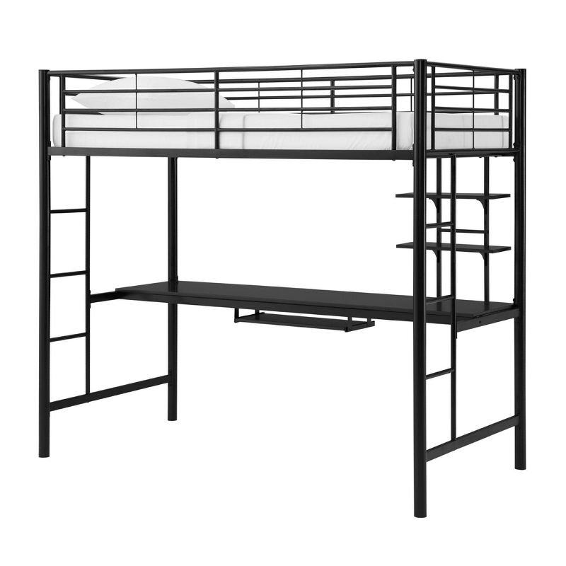 Full Analise Metal Loft Bed with Wood Desk - Saracina Home, 5 of 9