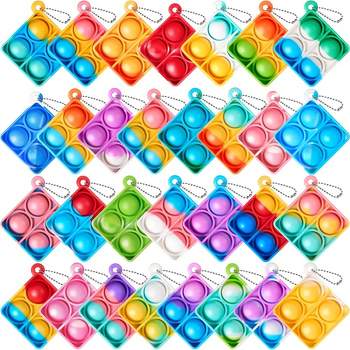Syncfun 30 Pack Pop Fidget Keychain Mini Fidget Toys Bulk  Party Favors for Kids, Sensory Fidget Toy Packs